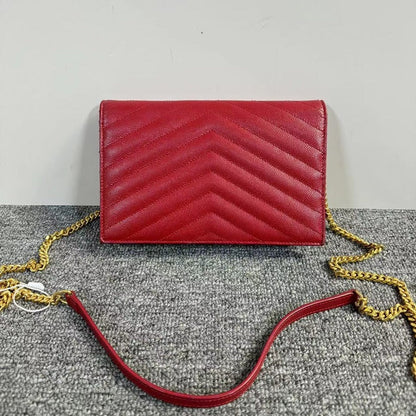 YSL Saint Laurent Envelope Chain Bag Red