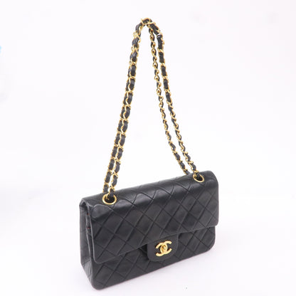 CHANEL Matelasse Lamb Skin Double Flap Chain Shoulder Bag