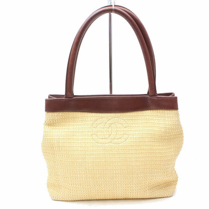 C*C Tote Bag Light Brown Straw (SHC1-14624)