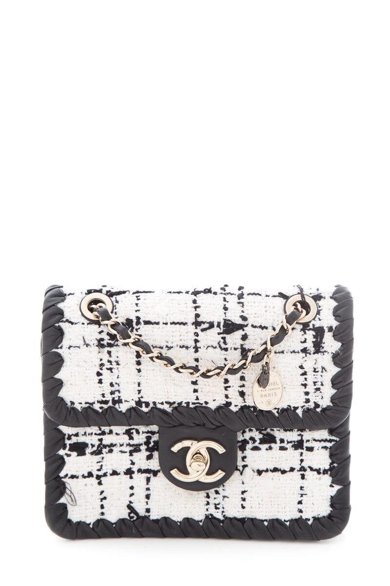 Chanel 2022+  Black & White Tweed Flap Cross-Body AS IS