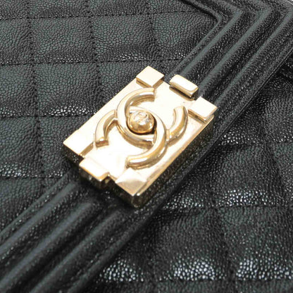 CHANEL North South Boy Flap Black Caviar w/Gold