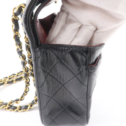 CHANEL Matelasse Lamb Skin Double Flap Chain Shoulder Bag