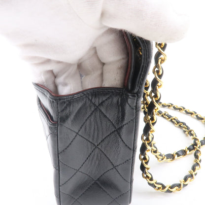 CHANEL Matelasse Lamb Skin Double Flap Chain Shoulder Bag