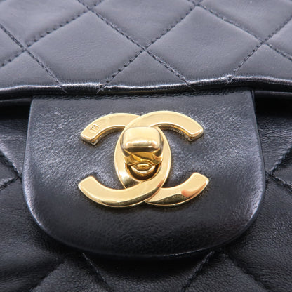 CHANEL Matelasse Lamb Skin Double Flap Chain Shoulder Bag