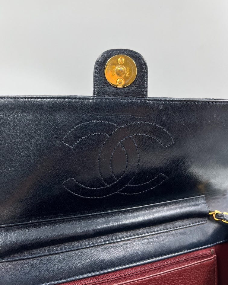 Vintage Navy Chanel Flap Bag