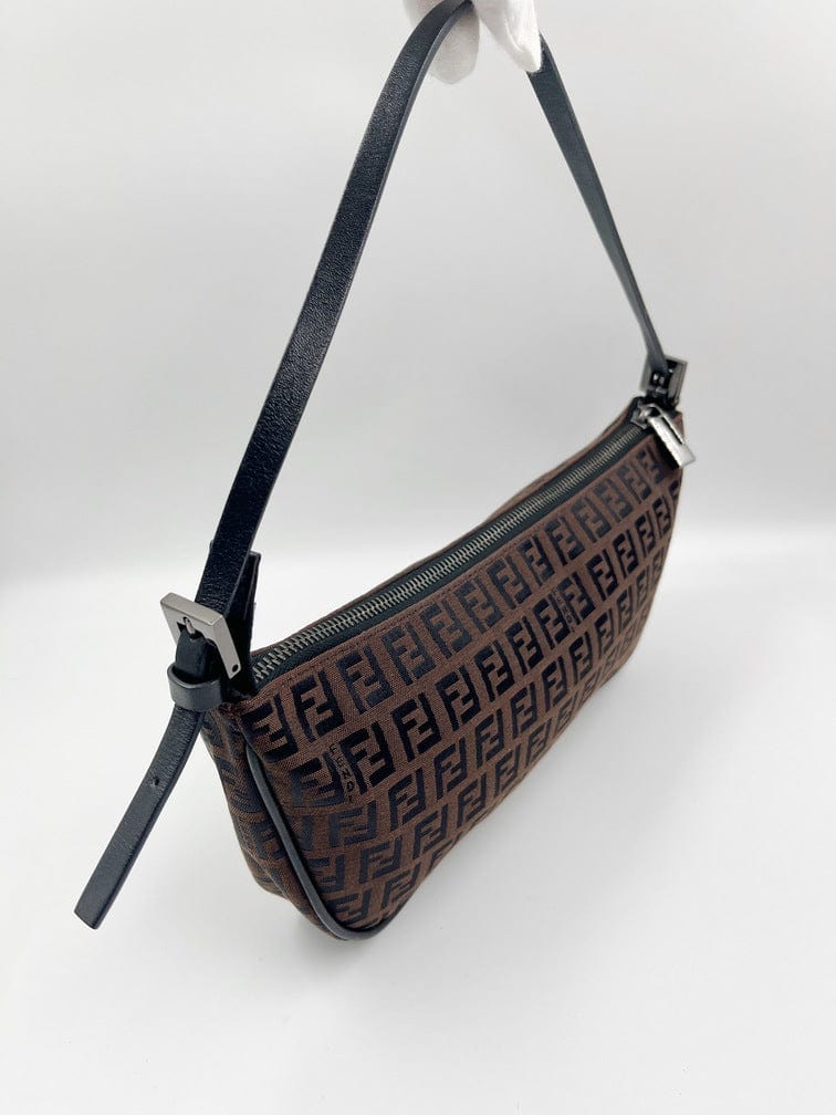 Vintage Fendi Pochette Bag in Brown Zucca Canvas Bags Arena