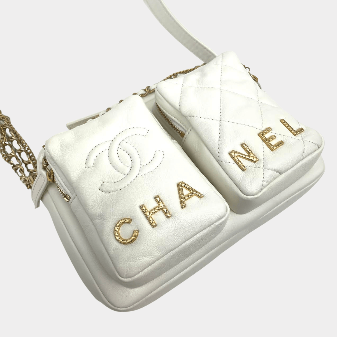 CHANEL 2022 Small Chain-Link Quilted Camera Bag