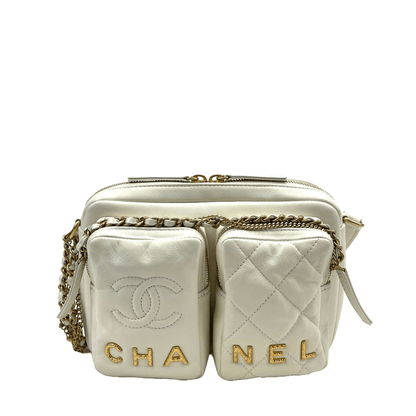 CHANEL 2022 Small Chain-Link Quilted Camera Bag