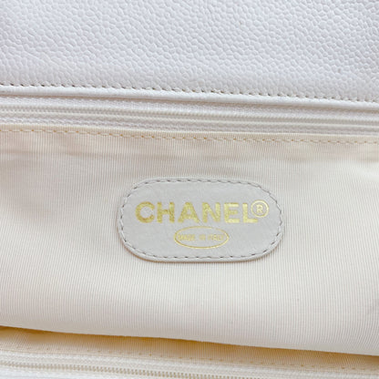 Chanel Vintage Caviar Wood Handle Tote