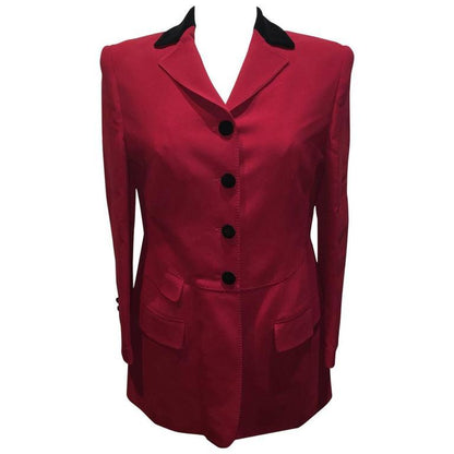 Moschino Couture Vintage Black and Red Women's Blazer Size 12