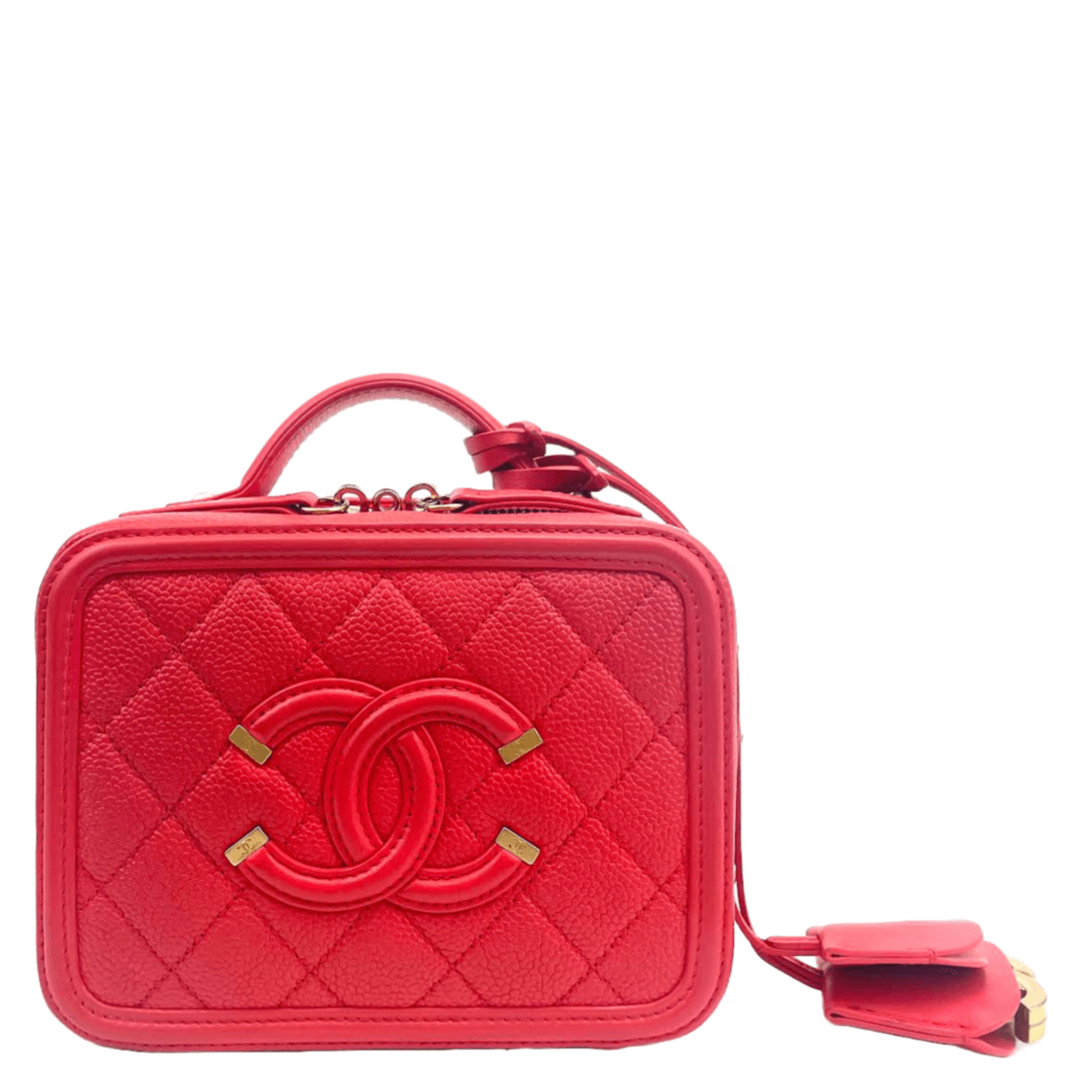 CHANEL Small Filigree Vanity Case Salmon Pink