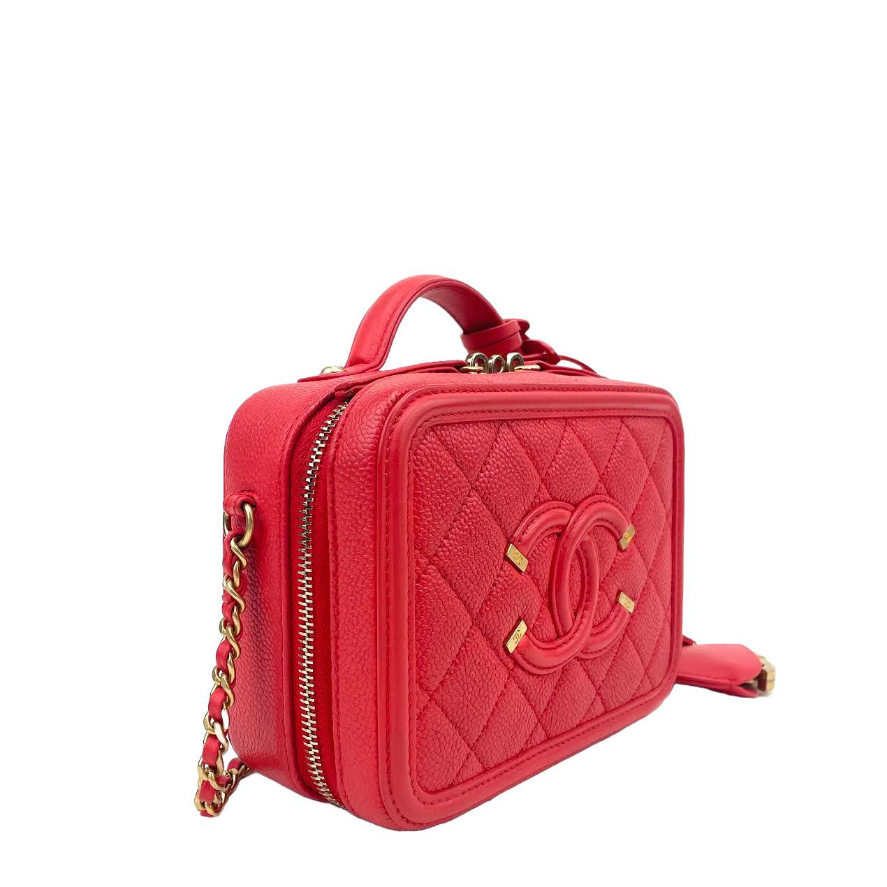 CHANEL Small Filigree Vanity Case Salmon Pink