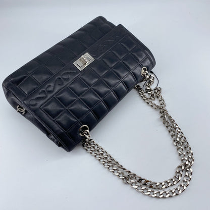 Chanel 2.55 chocolate bar rhinestone chain shoulder bag