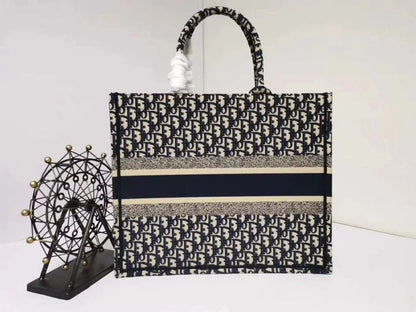 Dior Women Book Tote With Oblique Embroidery