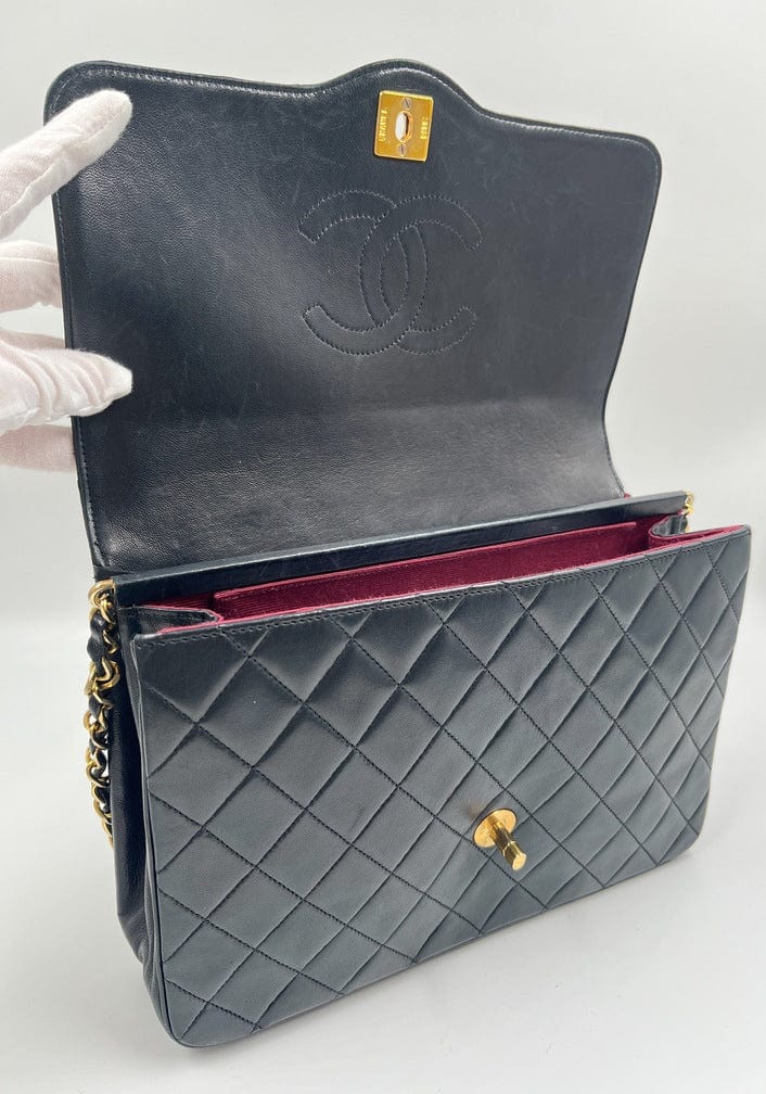 Vintage Chanel Black Single Flap Bag