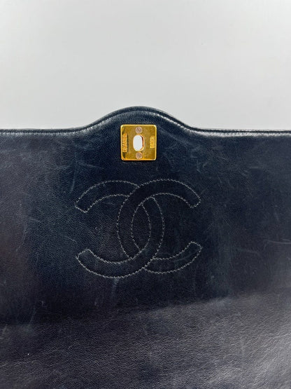 Vintage Chanel Black Single Flap Bag