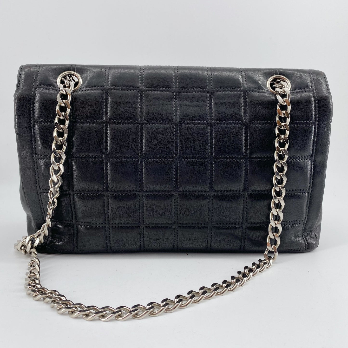 Chanel 2.55 chocolate bar rhinestone chain shoulder bag