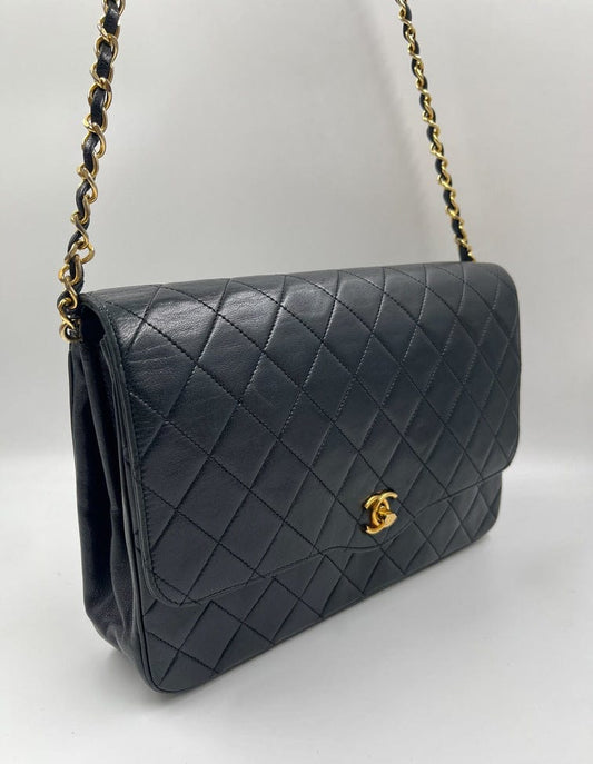 Vintage Chanel Black Single Flap Bag