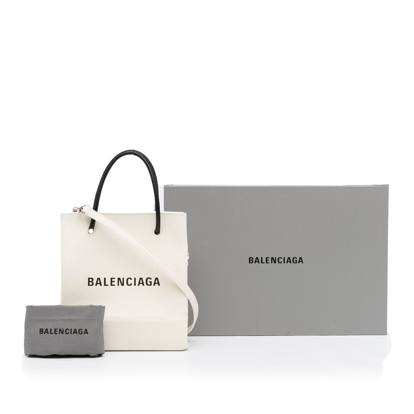 White Balenciaga XXS Shopping Tote Satchel