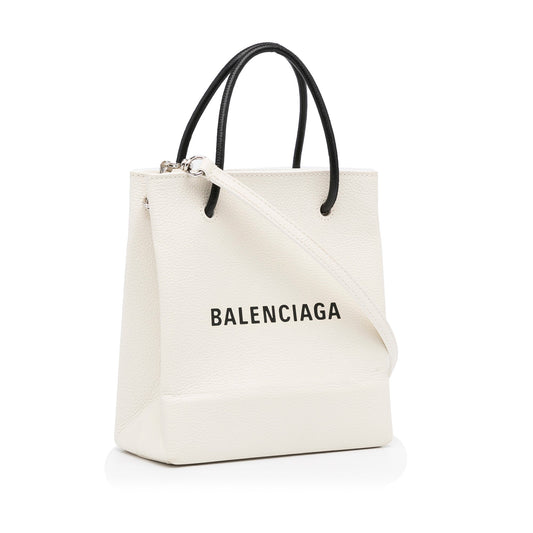 White Balenciaga XXS Shopping Tote Satchel