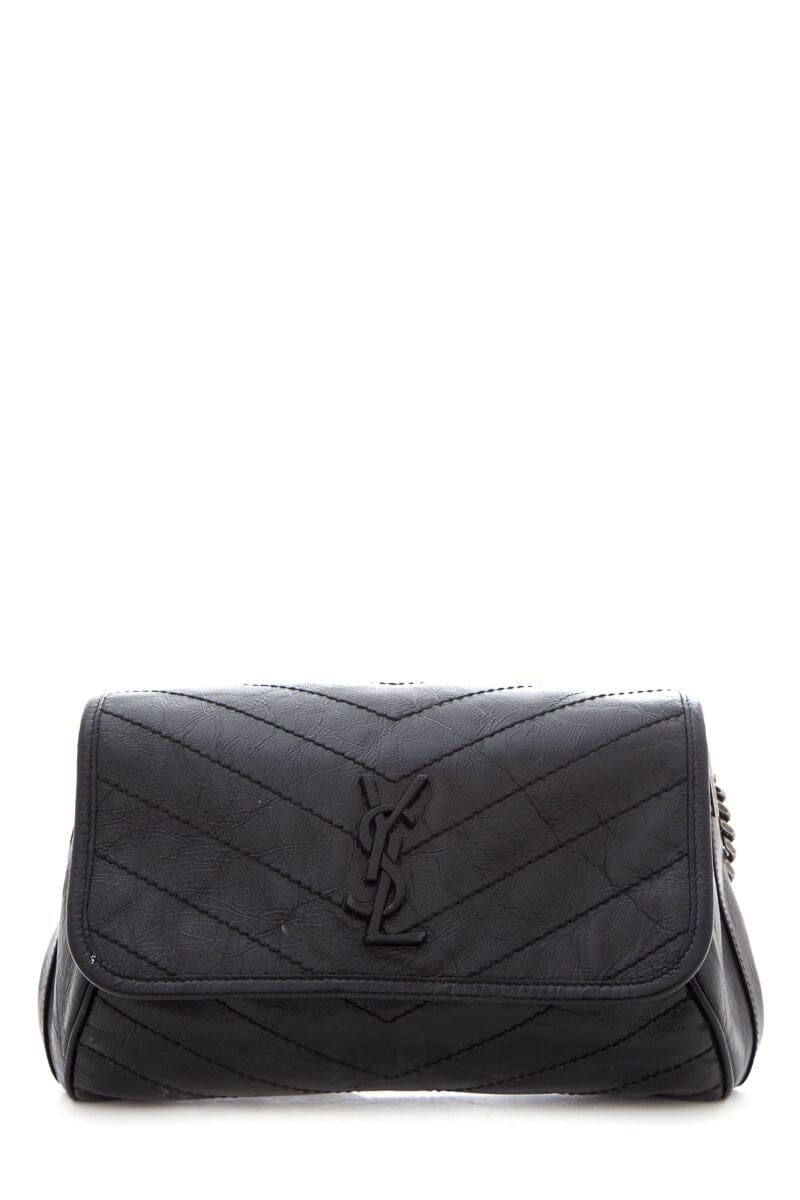 YSL Black Leather Nicki Handbag