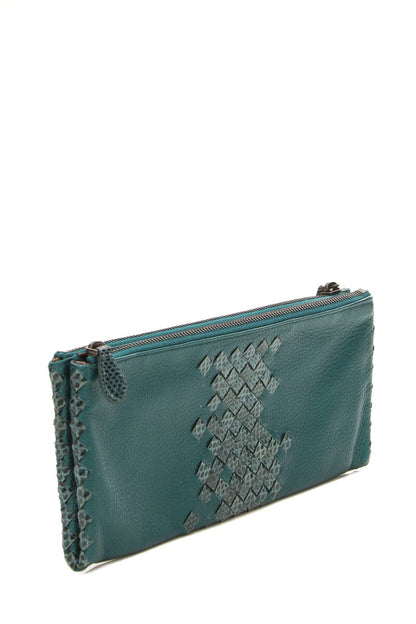 Bottega Veneta Turquoise Intrecciato Clutch