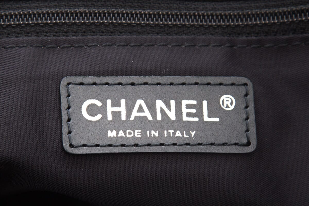 Chanel Vintage 2004 Nylon Logo Black Tote