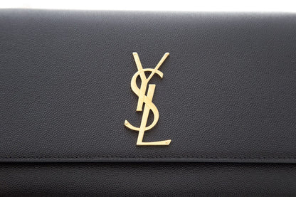 YSL Kate Medium Grain De Poudre Black Leather Shoulder Bag