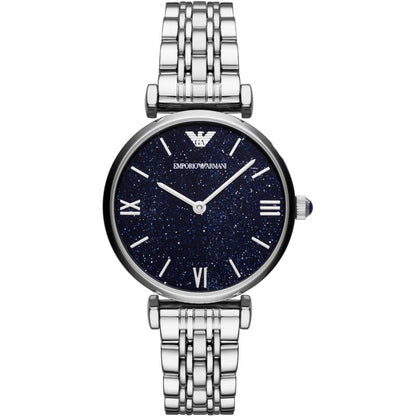 Ladies / Womens Dark Blue Stainless Steel Emporio Armani Designer Watch AR11091