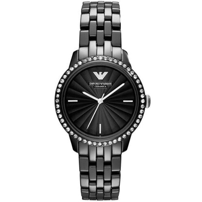 Ladies / Womens Black Ceramic Stainless Steel Emporio Armani Designer Watch AR1478