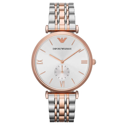 Ladies / Womens Rose Gold & Stainless Steel Emporio Armani Designer Watch AR1677