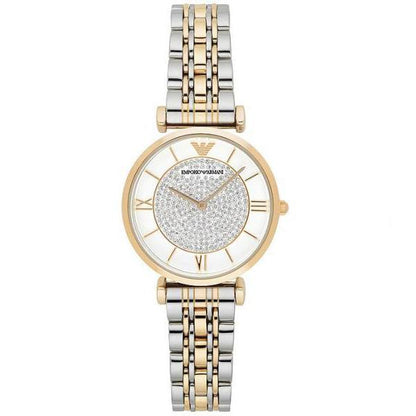 Ladies / Womens Gold & Silver Stainless Steel Emporio Armani Designer Watch AR8031