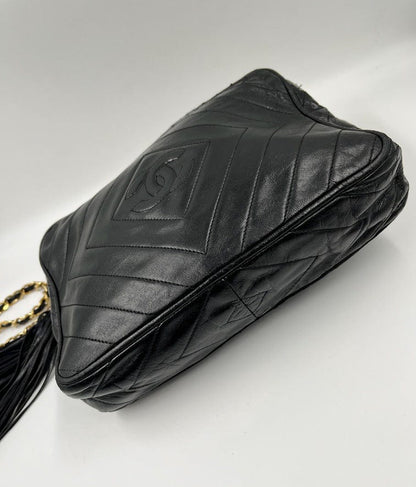 Vintage Chanel Camera Bag - Black Lambskin Leather