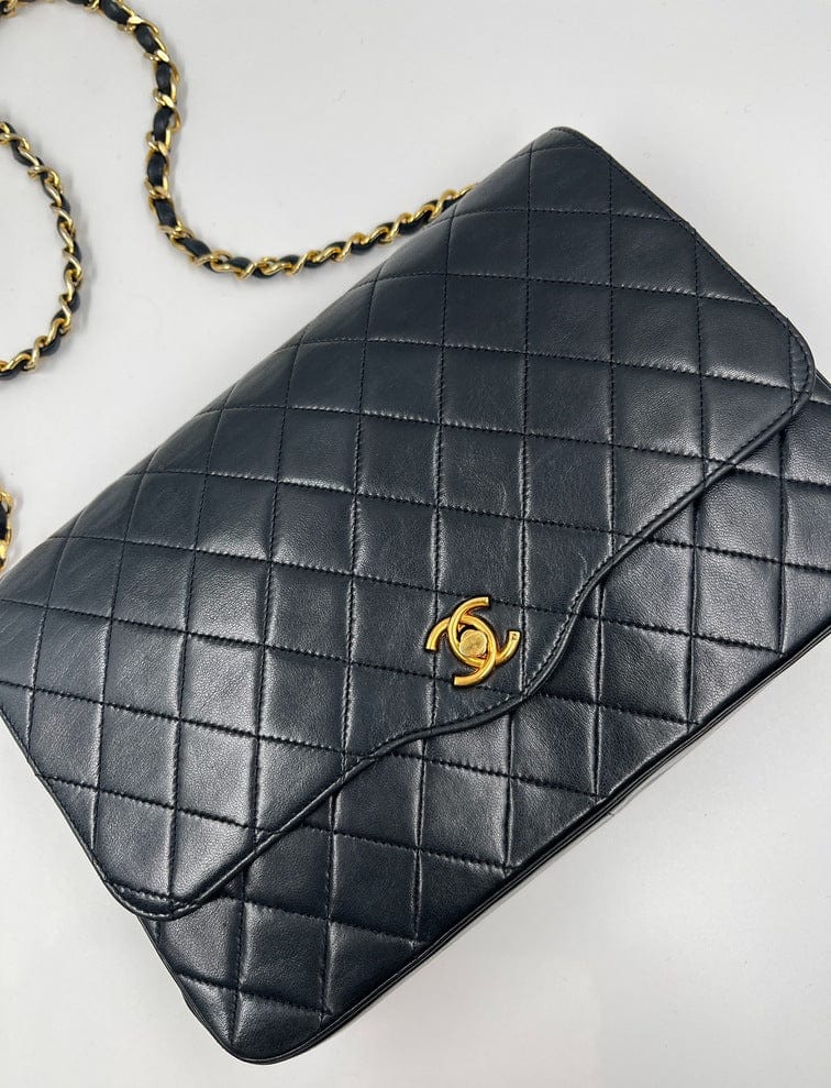 Vintage Chanel Black Single Flap Bag