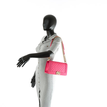 CHANEL Medium Quilted Boy Bag - Pink