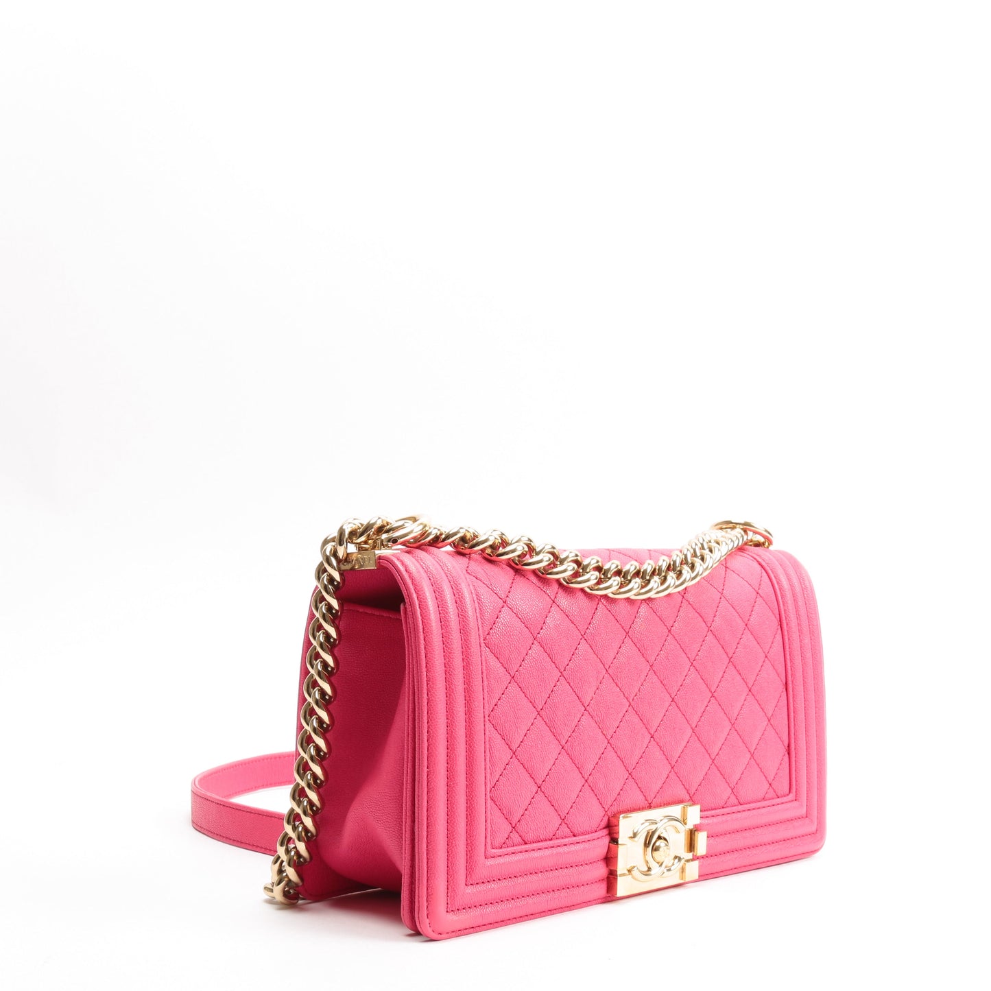 CHANEL Medium Quilted Boy Bag - Pink