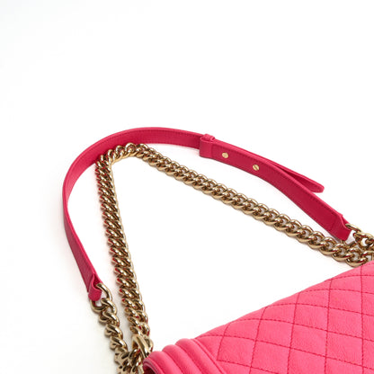 CHANEL Medium Quilted Boy Bag - Pink