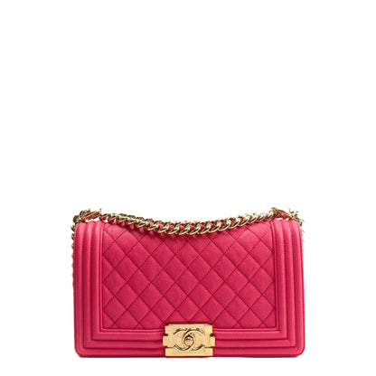 CHANEL Medium Quilted Boy Bag - Pink