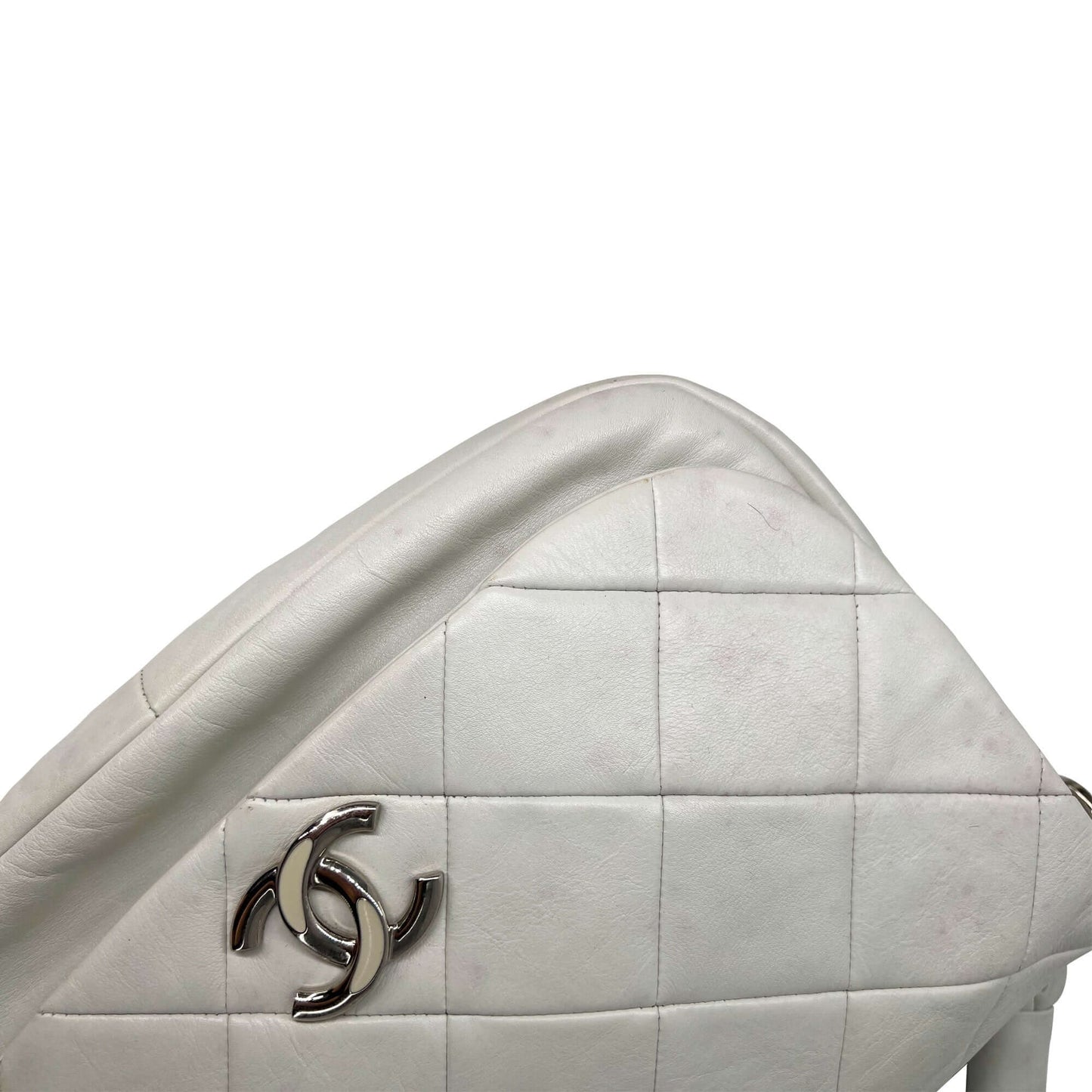 Chanel quilted flap cream calfskin leather shoulder bag