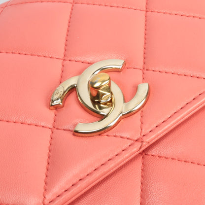 CHANEL Trendy CC Top Handle Flap Bag- Coral