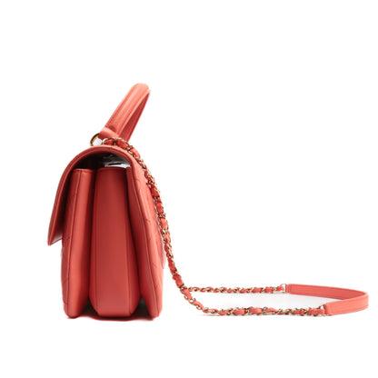 CHANEL Trendy CC Top Handle Flap Bag- Coral