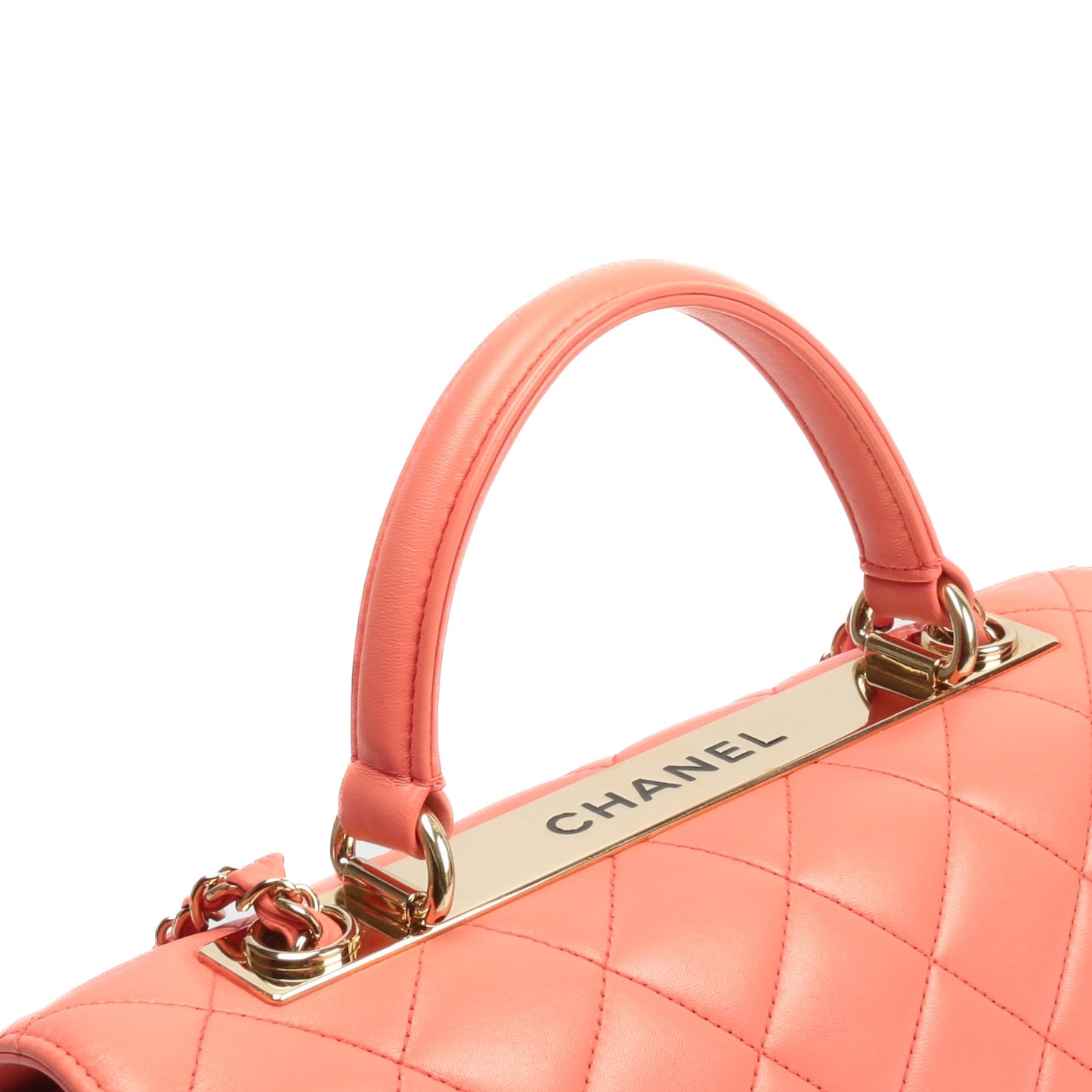 CHANEL Trendy CC Top Handle Flap Bag- Coral