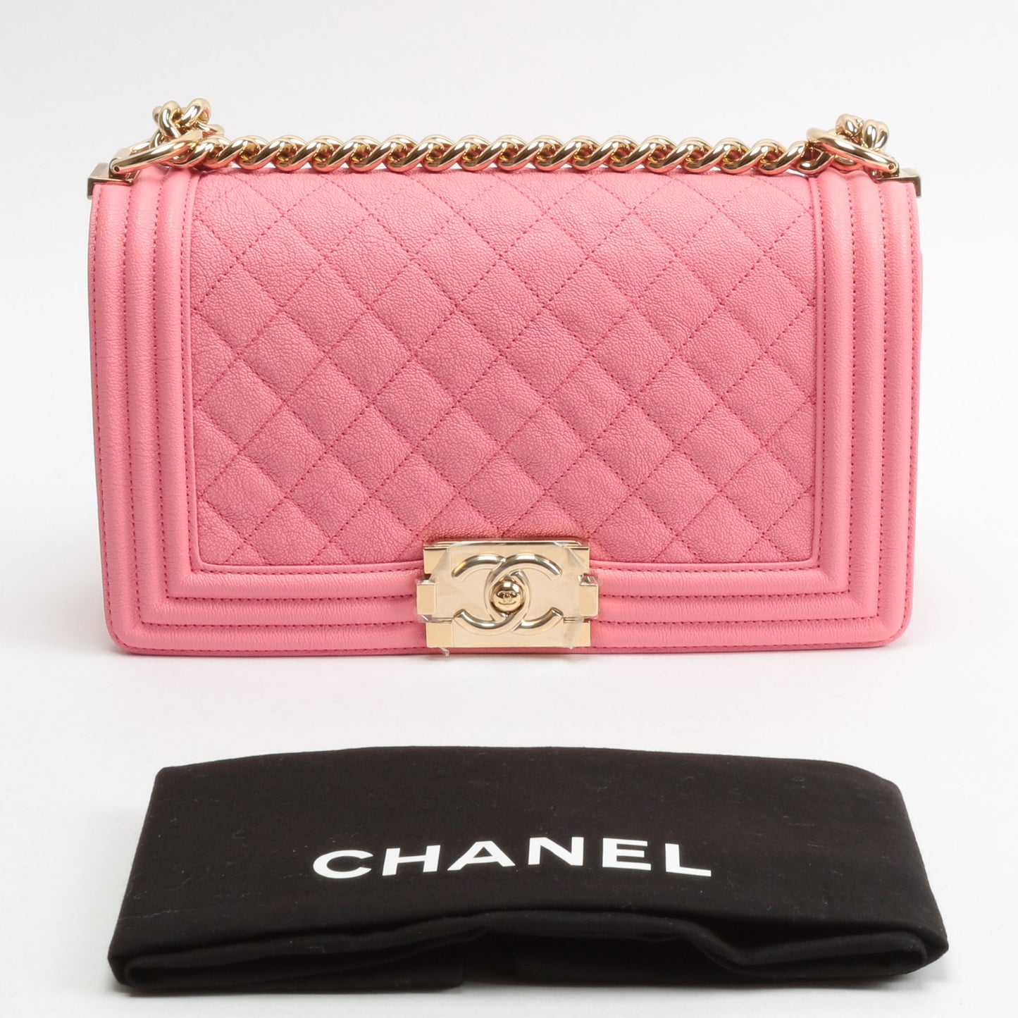 CHANEL Medium Boy Bag Quilted Caviar