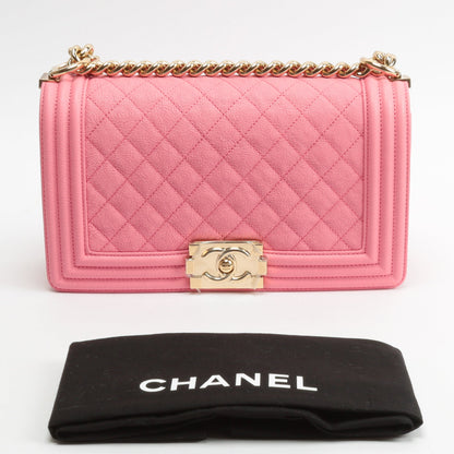 CHANEL Medium Boy Bag Quilted Caviar