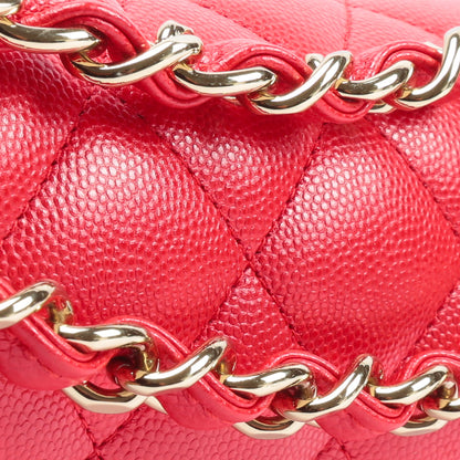 CHANEL Jumbo Double Flap Caviar Red