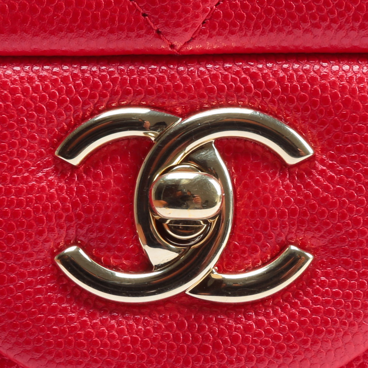 CHANEL Jumbo Double Flap Caviar Red