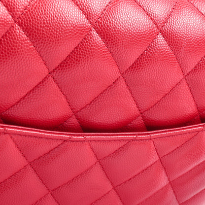 CHANEL Jumbo Double Flap Caviar Red