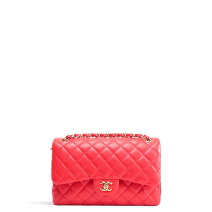 CHANEL Jumbo Double Flap Caviar Red