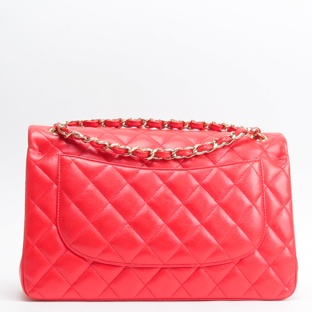 CHANEL Jumbo Double Flap Caviar Red