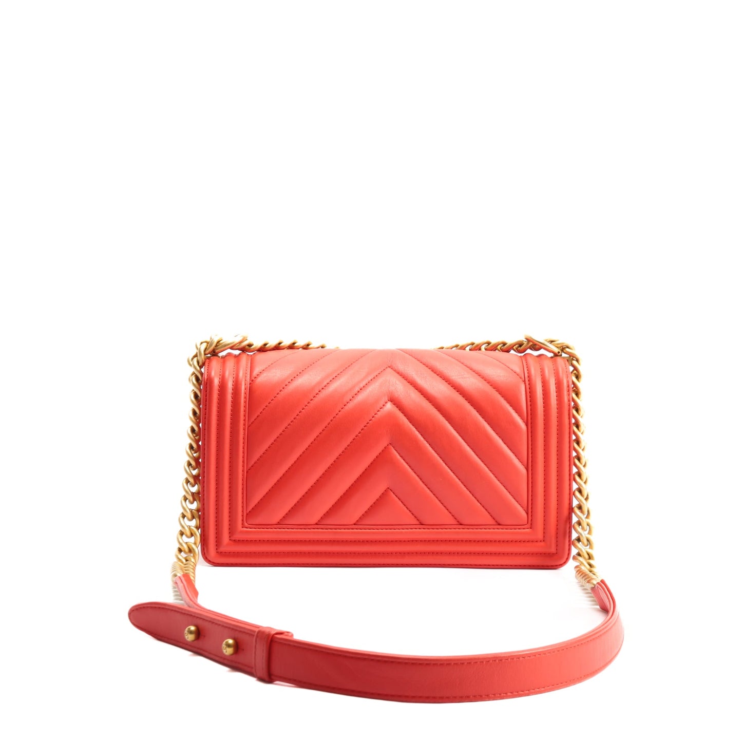 CHANEL Chevron Boy Bag Medium- Orange